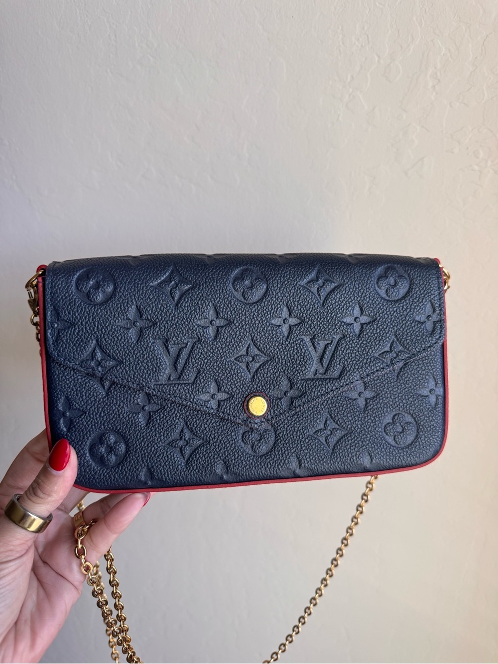 Louis Vuitton Navy Monogram Empreinte Pochette Felicie